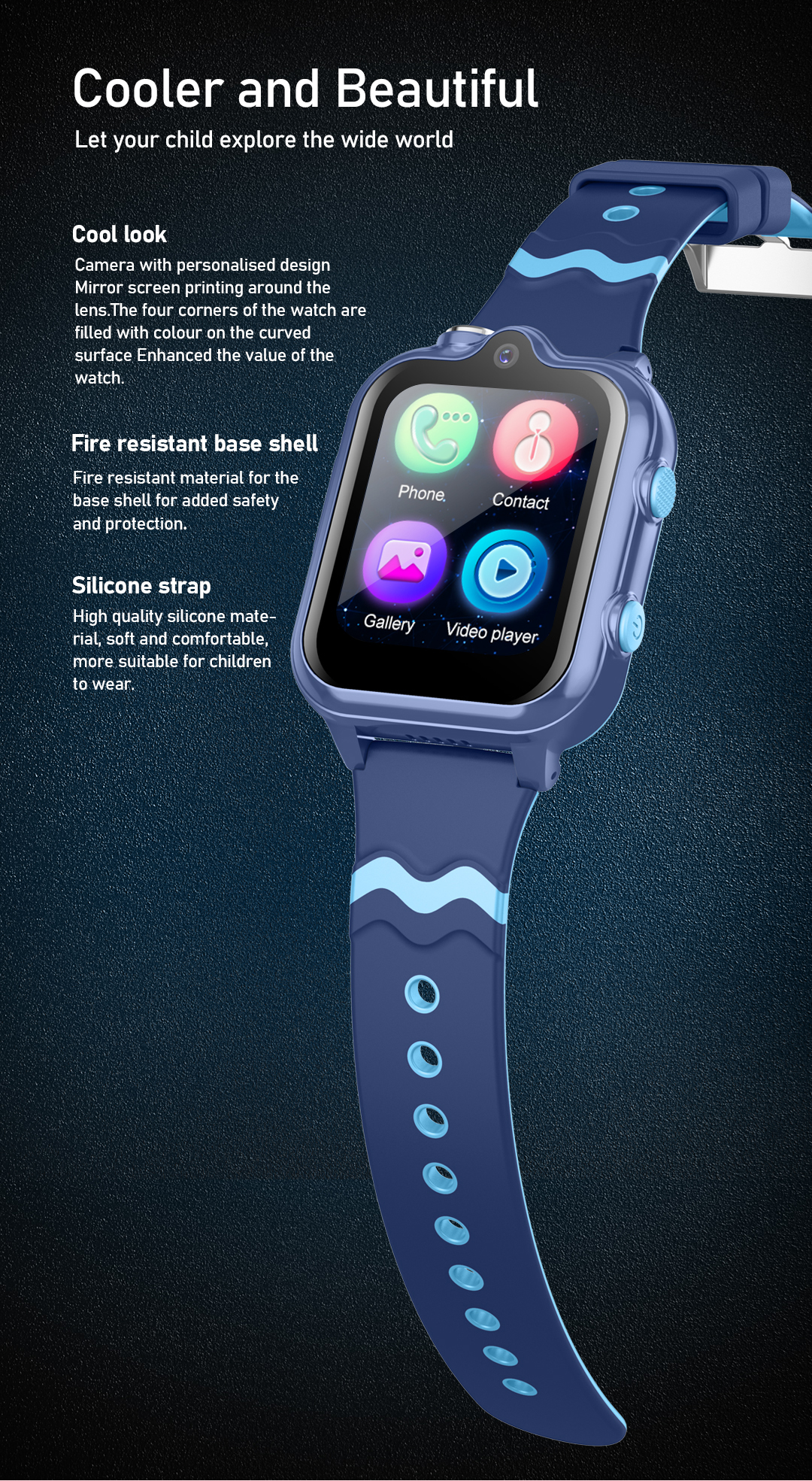 Išmanusis vaikiškas laikrodis su LIETUVIŲ KALBA KT18 (4G SIM, Android 8.1, Dviguba kamera, GPS)