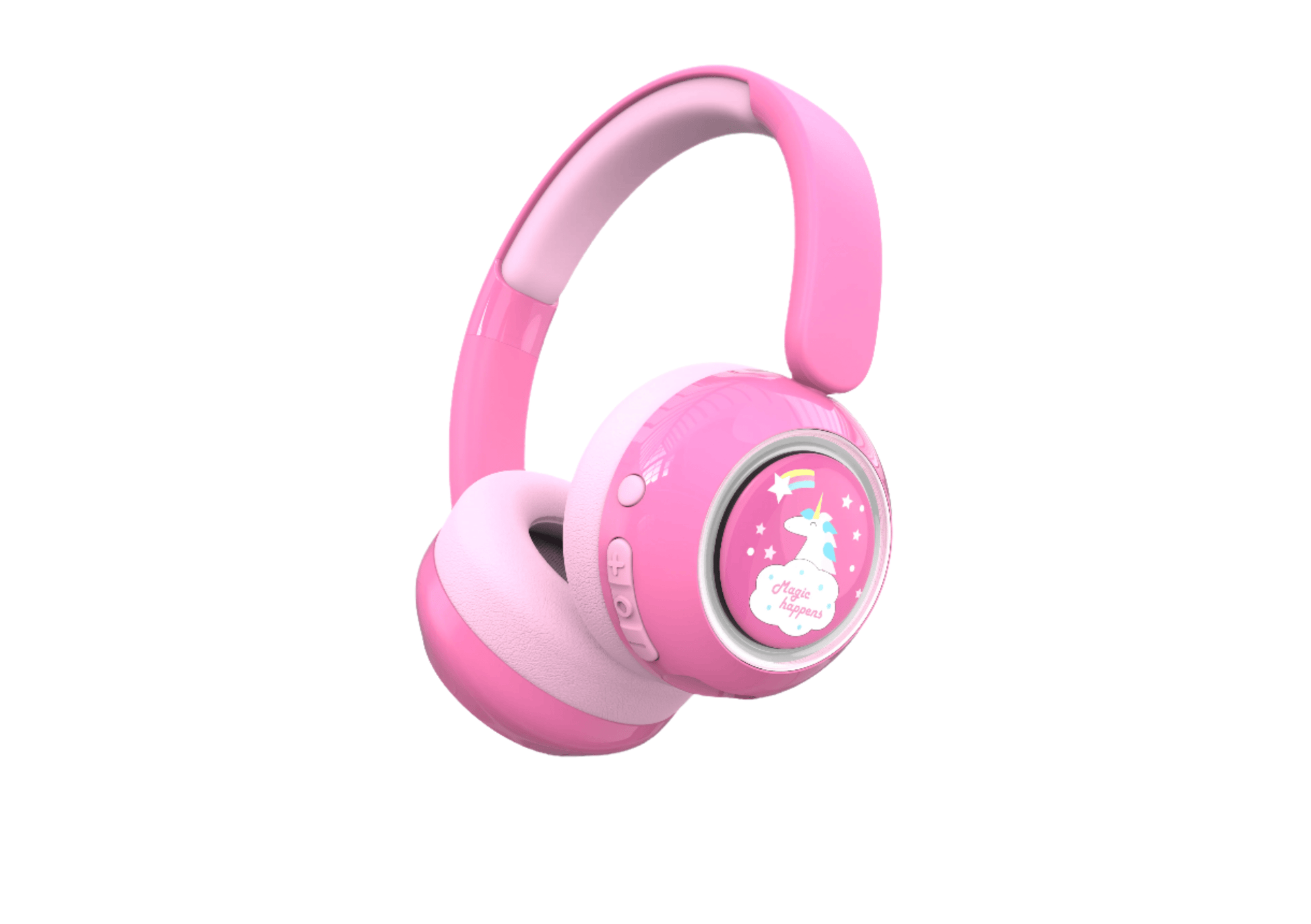 ausinės mergaitėms su vienaragiu, rožinės spalvos su mikrofonu ir keičiamais magnetais