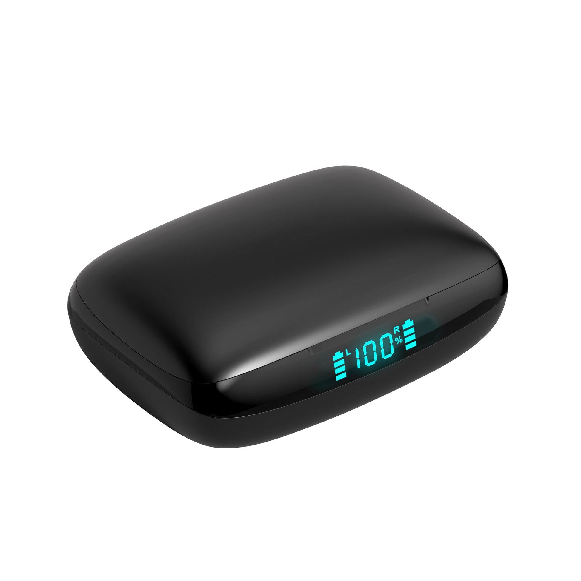 belaidės bluetooth ausinės sportui, bėgimui, treniruotėms. Juodos spalvos, patogios nešioti, kokybiškas garsas ilgas grojimo laikas su dėklu