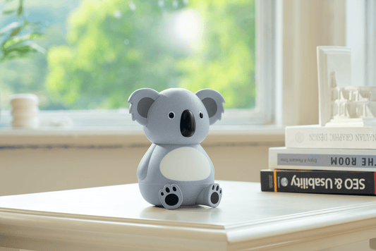 Koalos formos aromaterapijos difuzorius vaikams, oro drėkintuvas su muzika ir garsais ir šviesomis, jaukumas namuose