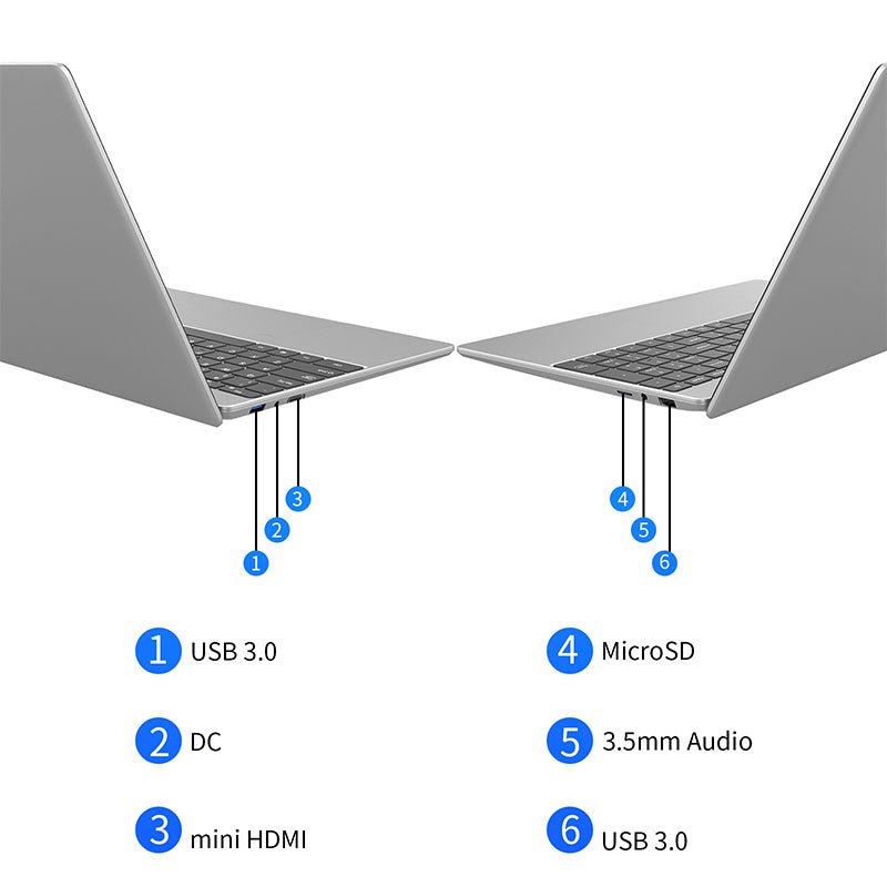 Nešiojamas kompiuteris D15 (Windows 11, 15.6 colių, Full HD, 256 GB atmintis)