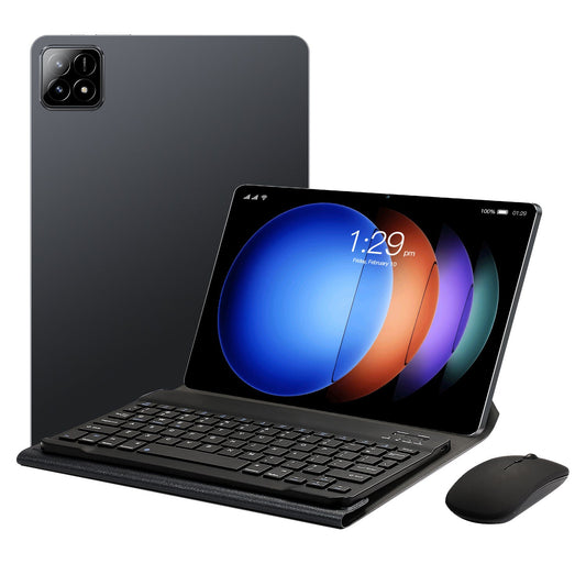 planšetinis kompiuteris , juodos spalvos, 10 colių įstižainė, su klaviatūra