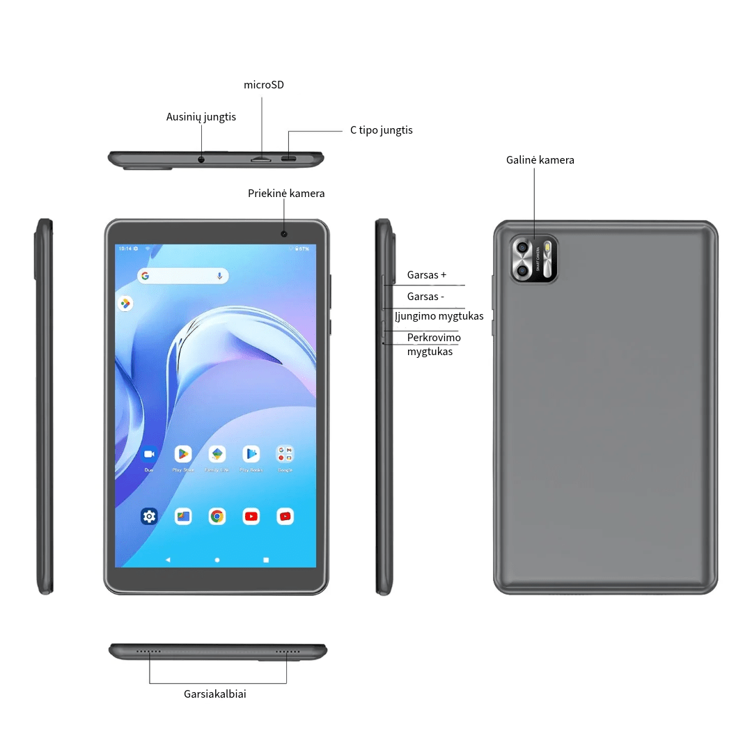 Planšetinis kompiuteris , kompaktiškas ir galingas, 8 colių