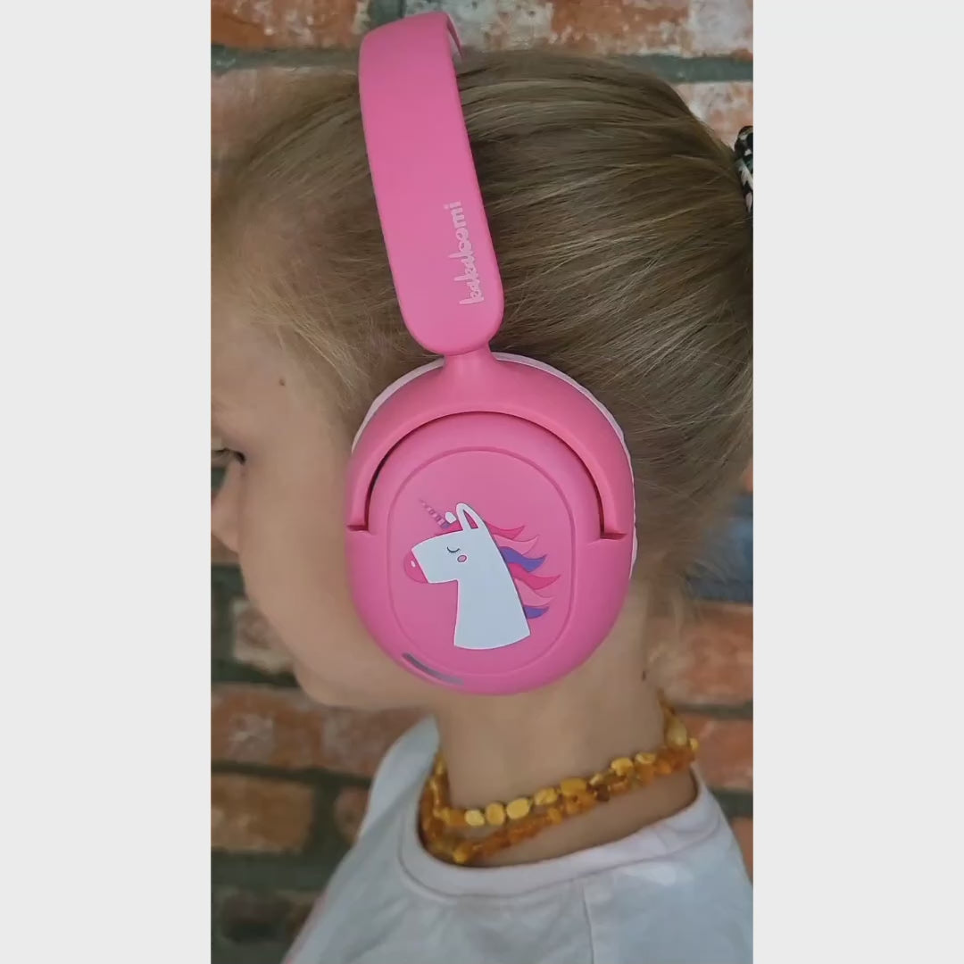 bluetooth belaidės ausinės vaikams ir paaugliams su garso ribojimu, kakaboomi