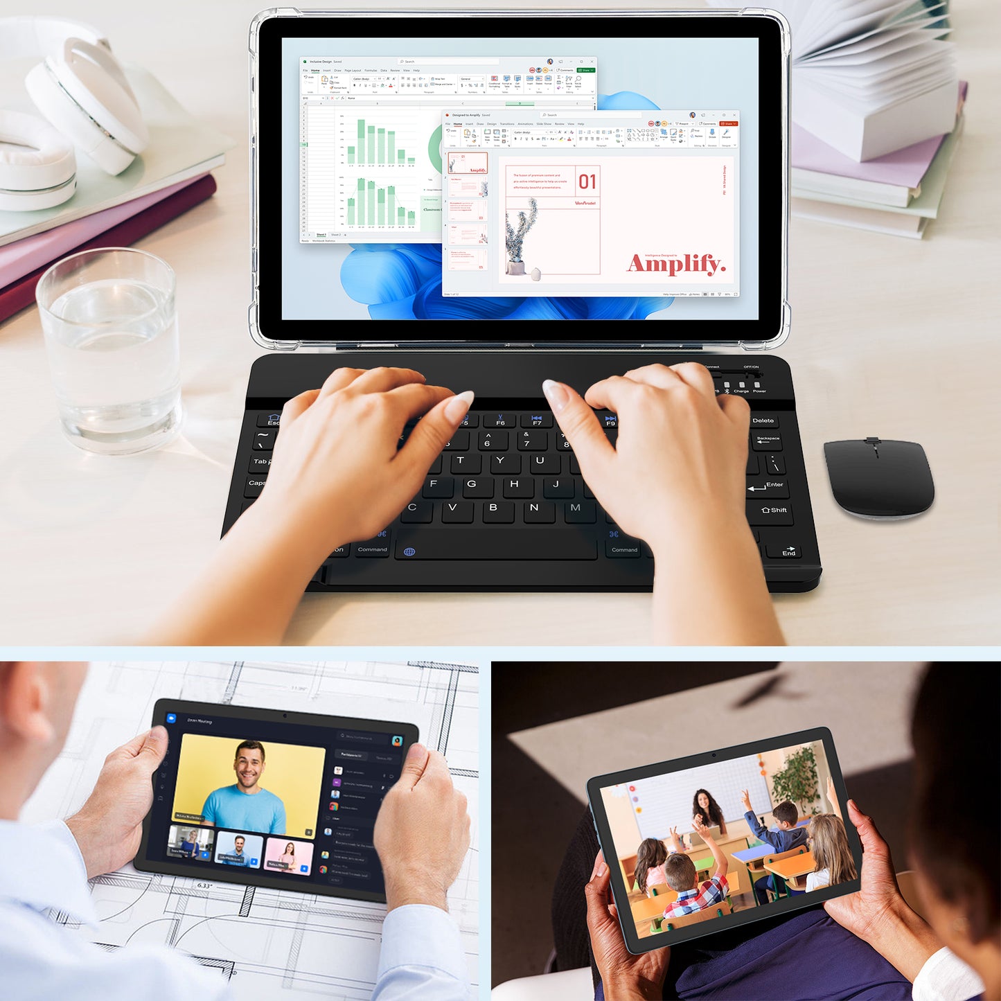 Planšetinis kompiuteris P30H su lietuvių kalba, Android 15.0, 10.1 colių ekranu, 128 GB atmintimi, komplektuojamas su priedais