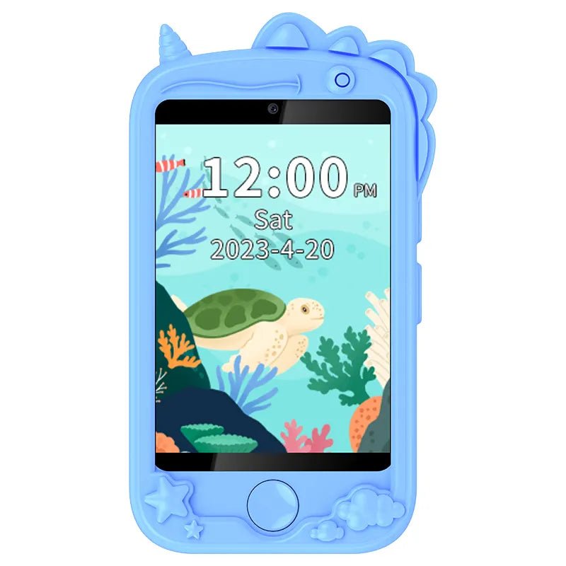 Vaikiškas išmanus telefonas su SIM kortele GPS sekimas, WIFI, vaizdo skambučiai , žaidimai, 4G , mėlynos spalvos su DINOZAURAIS, berniukui