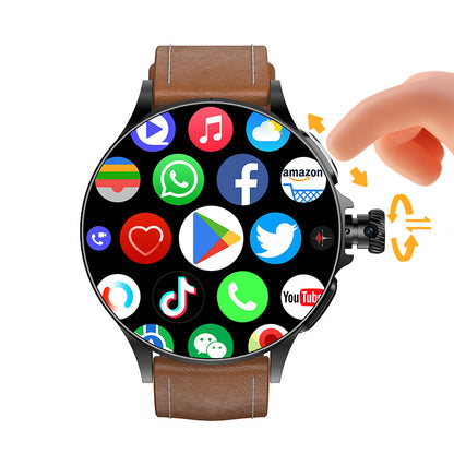 išmanusis laikrodis suaugusiems, rudos spalvos, su įvairiomis funkcijomis, GPS , NFC, 4G SIM kortele, google play, skambinimas , žinučių rašymas, sportinis laikrodis