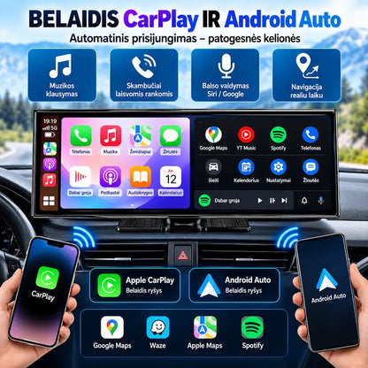 Belaidis Apple CarPlay ir Android Auto 11,5 colių automobilio multimedijoje