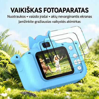 Vaikiškas skaitmeninis fotoaparatas VIENARAGIS+32 GB kortelė