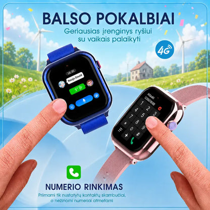 Išmanusis eSIM laikrodis vaikams KT38 (4G, GPS, AMOLED ekranas, kamera, 730 mAh)