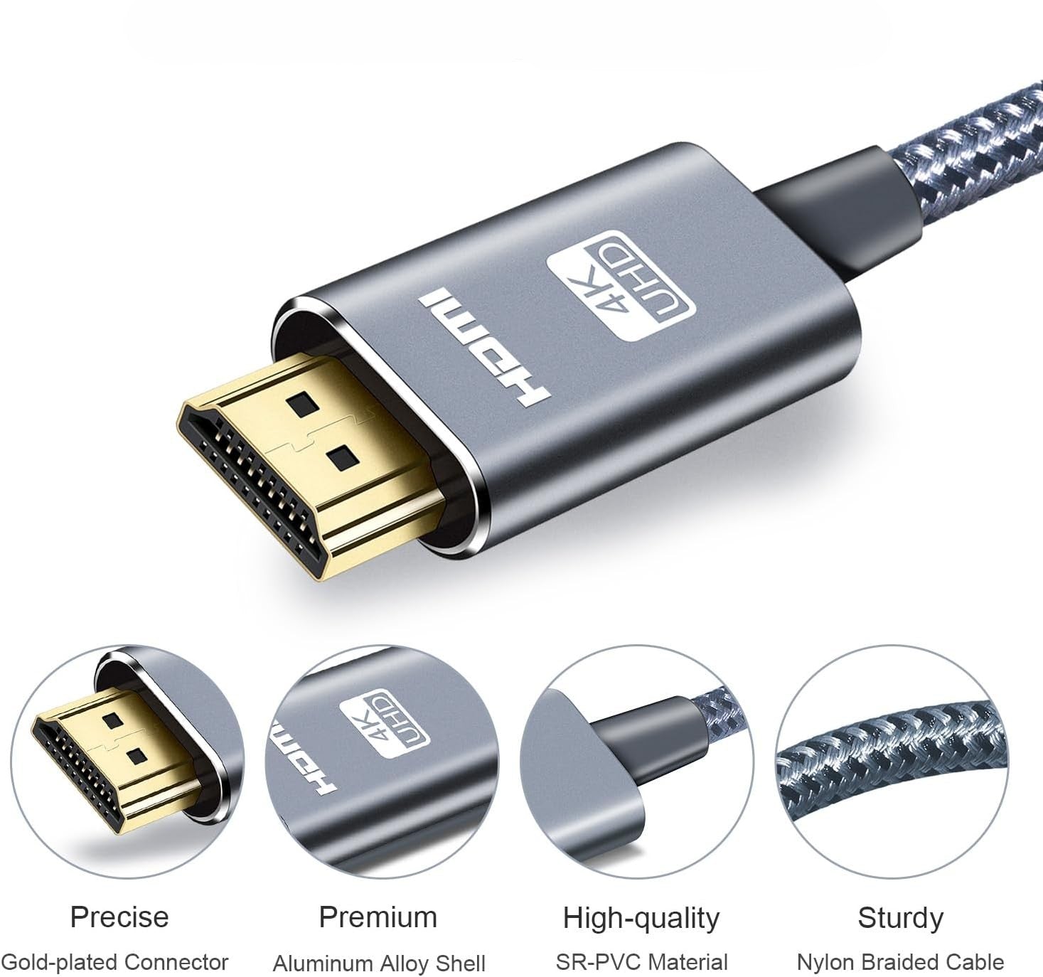 HDMI kabelis , lankstus, su nailonu , aukštos kokybės