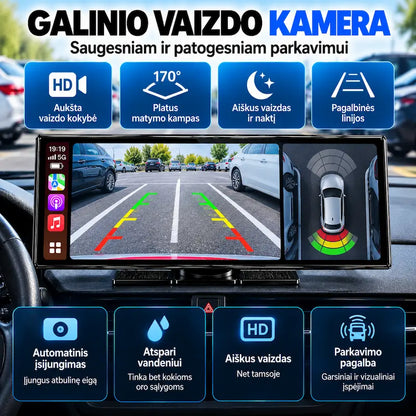 Galinio vaizdo kamera su 170 laipsnių matymo kampu ir parkavimo pagalba