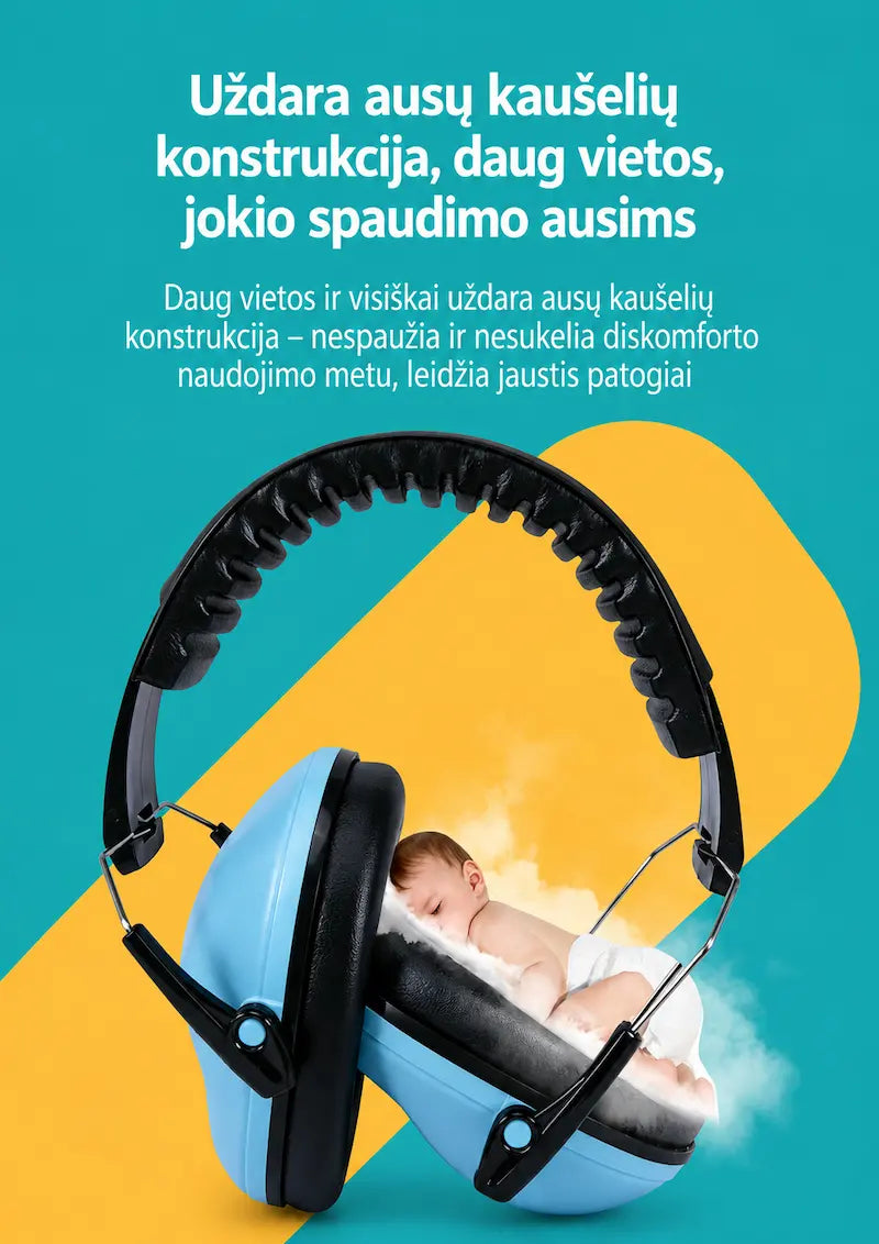 Vaikiškos triukšmą slopinančios ausinės EM-5005 | Klausos apsauga vaikams 26 dB