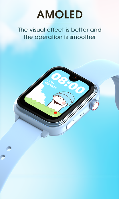 Išmanusis vaikiškas laikrodis-telefonas KT37 UltraSlim su LIETUVIŲ KALBA (4G SIM, AMOLED ekranas, AI palaikymas, GPS)