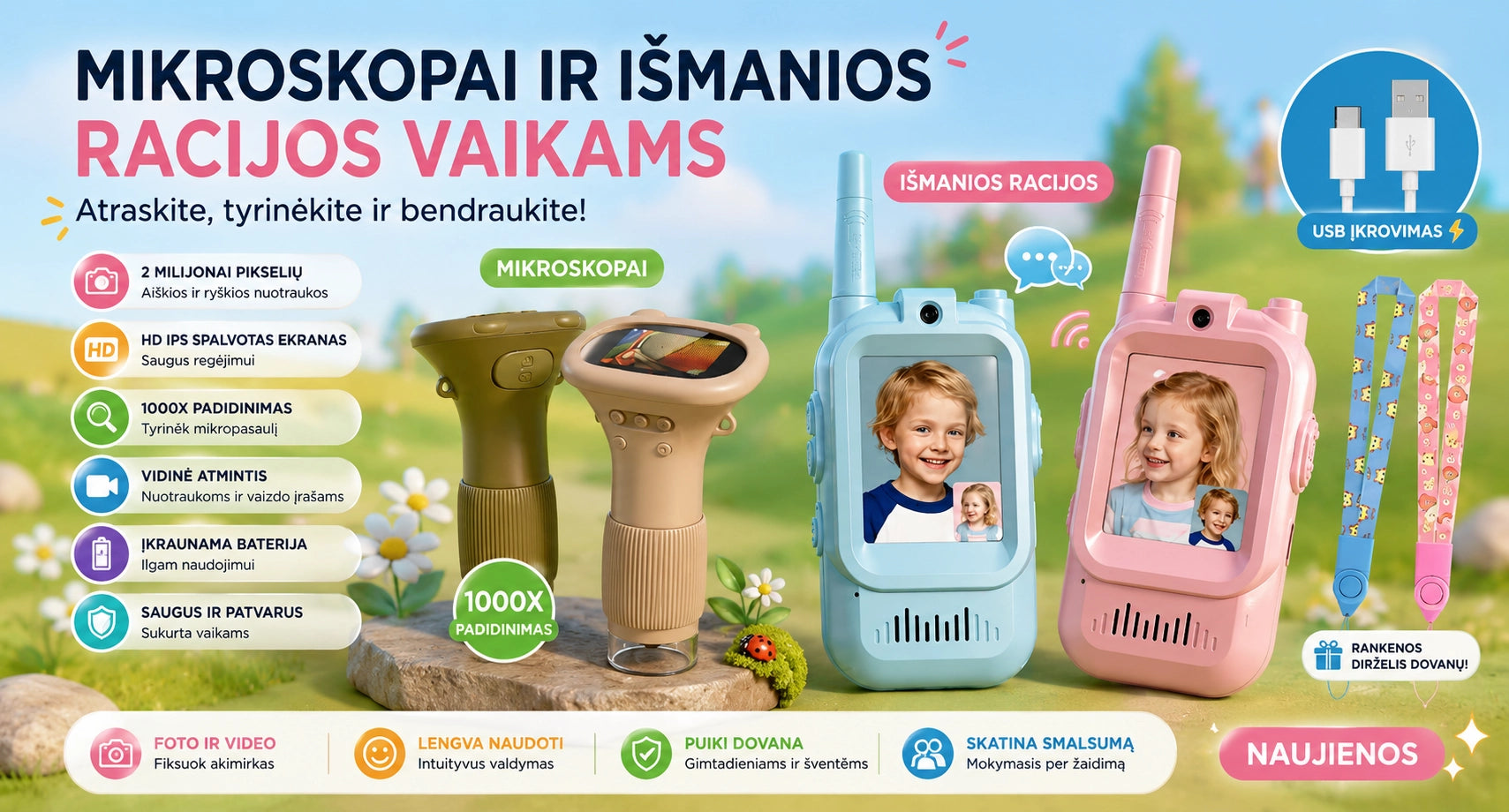 racijos ir mikroskopai vaikams 