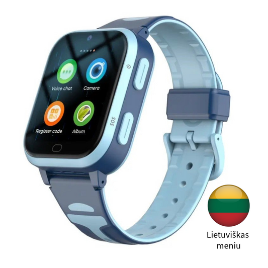 Išmanusis laikrodis vaikams su Bluetooth, SOS pagalbos mygtuku, wifi, SIM kortele, GPS sekimas, vietos nustatymas , mėlynos spalvos , atsparumas vandeniui IP67 , berniukams mėlynos spalvos