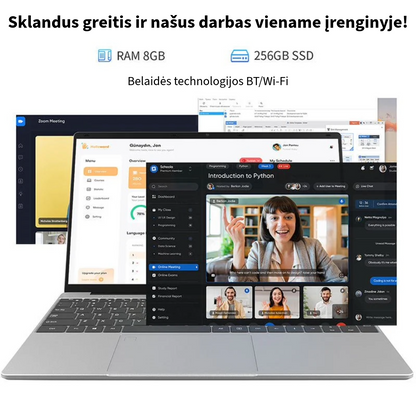Nešiojamas kompiuteris D15 (Windows 11, 15.6 colių, Full HD, 256 GB atmintis)