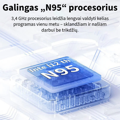 Nešiojamas kompiuteris D15 (Windows 11, 15.6 colių, Full HD, 256 GB atmintis)