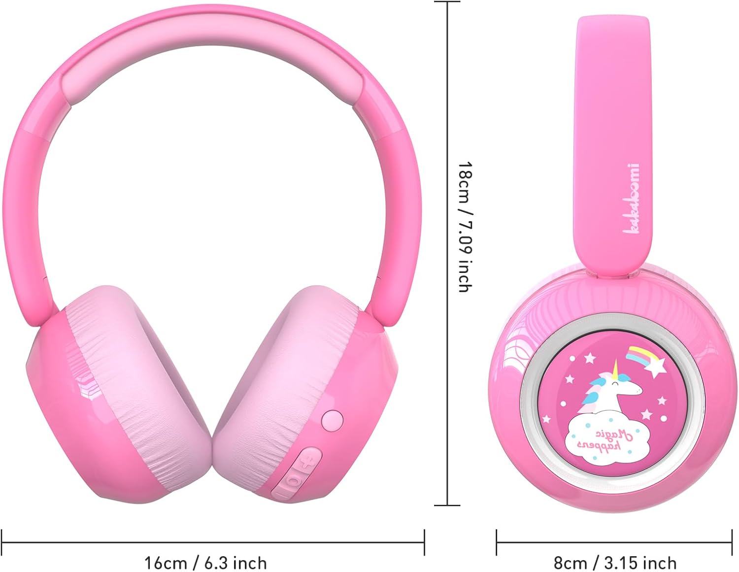 belaidės bluetooth ausinės mergaitėms , rožinės spalvos, mikrofonas, garso ribojimas, patogios nešioti 