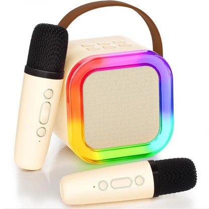 bluetooth karaoke belaidė kolonėlė vaikams, kalėdinė dovana, baltos spalvos