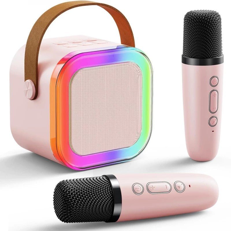 bluetooth karaoke belaidė kolonėlė vaikams rožinės spalvos