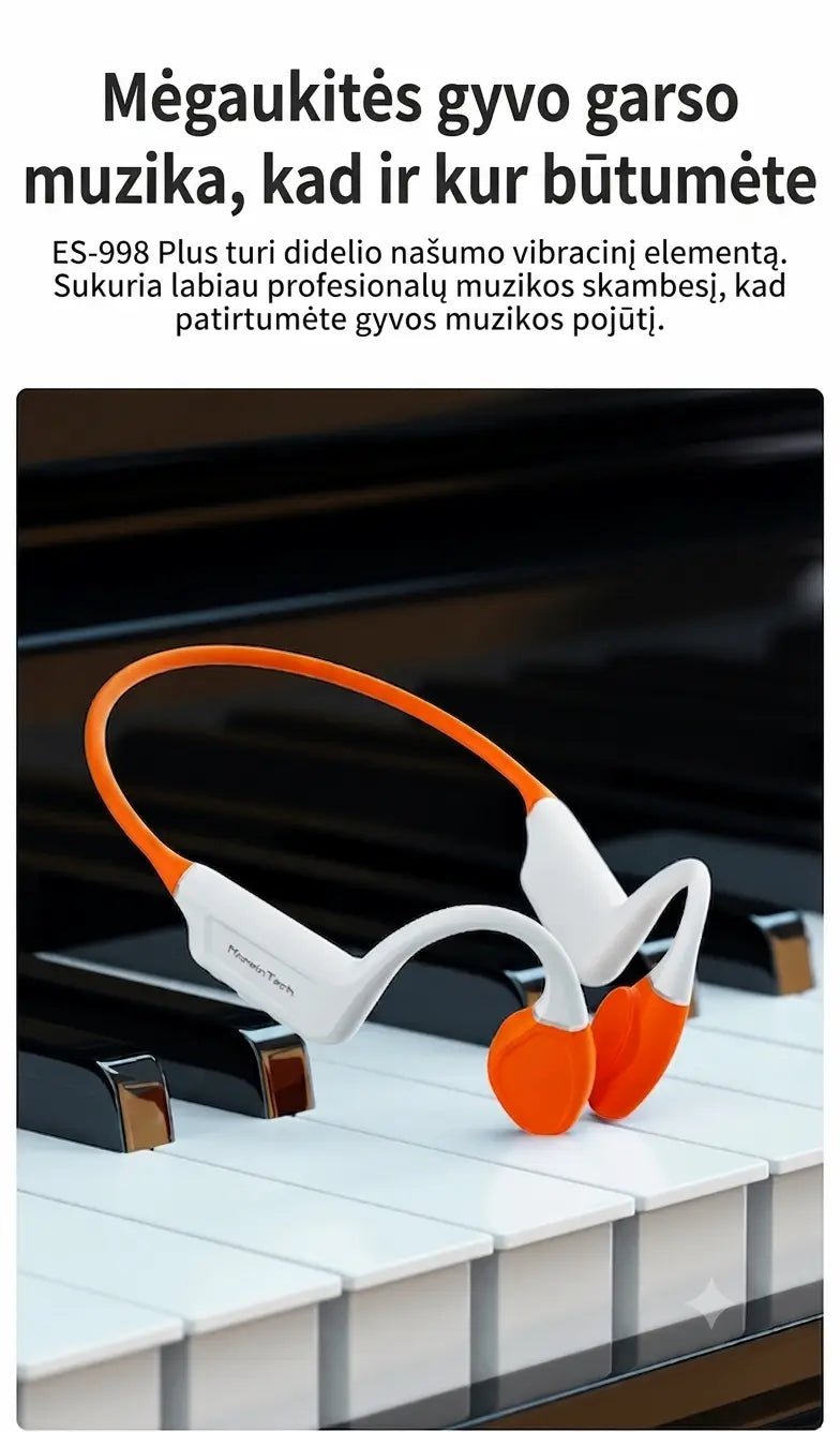 ES-998 Plus - ausinės plaukimui ir aktyviam sportui (8 GB atmintis, IPX8)