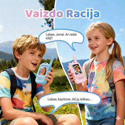 Įkraunamos vaizdo racijos vaikams „VidiTalk“ (su kamera ir balso efektais)