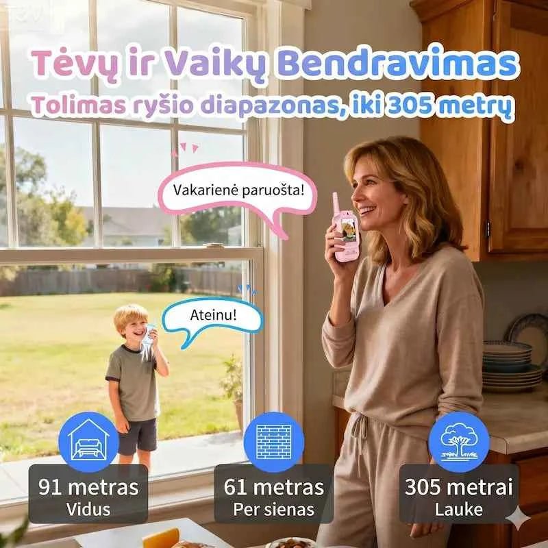 Įkraunamos vaizdo racijos vaikams „VidiTalk“ (su kamera ir balso efektais)