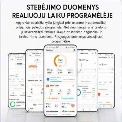Išmanioji sveikatos apyrankė MF91 be ekrano (EKG, pulsas, SpO₂, IP68)