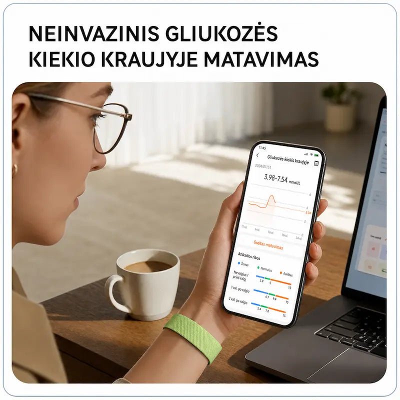 Išmanioji sveikatos apyrankė MF91 be ekrano (EKG, pulsas, SpO₂, IP68)