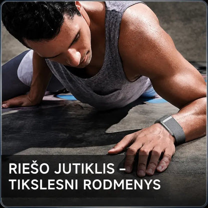 Išmanioji sveikatos apyrankė MF91 be ekrano (EKG, pulsas, SpO₂, IP68)