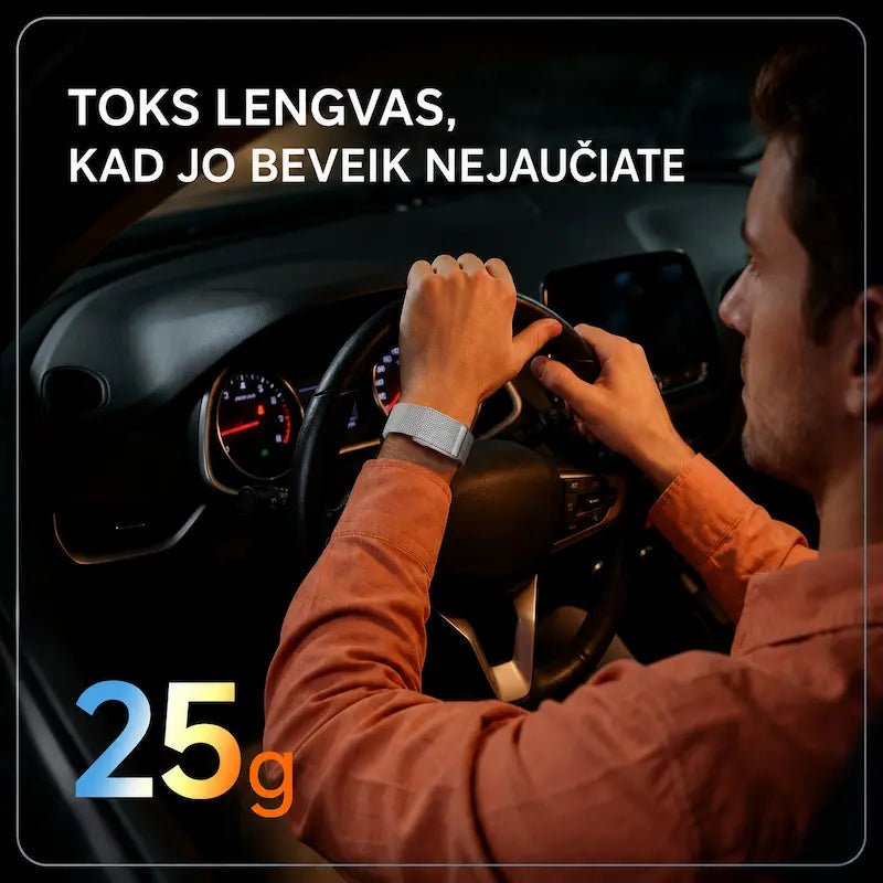 Išmanioji sveikatos apyrankė MF91 be ekrano (EKG, pulsas, SpO₂, IP68)