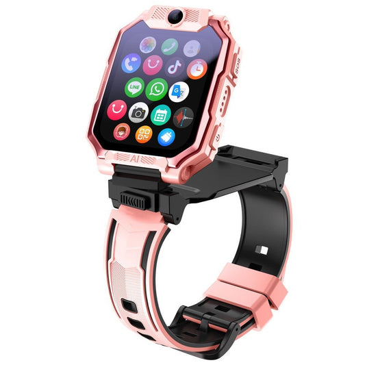 Išmanus vaikų laikrodis-telefonas AS23H su LIETUVIŲ KALBA (360° korpusas, 4G SIM, GPS, Dviguba kamera, AI, Vaizdo skambučiai) Rožinės spalvos