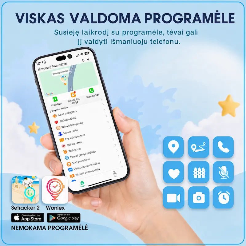 Išmanusis eSIM laikrodis vaikams KT38 (4G, GPS, AMOLED ekranas, kamera, 730 mAh)