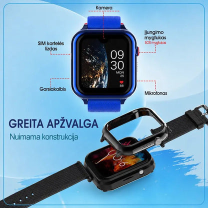 Išmanusis eSIM laikrodis vaikams KT38 (4G, GPS, AMOLED ekranas, kamera, 730 mAh)