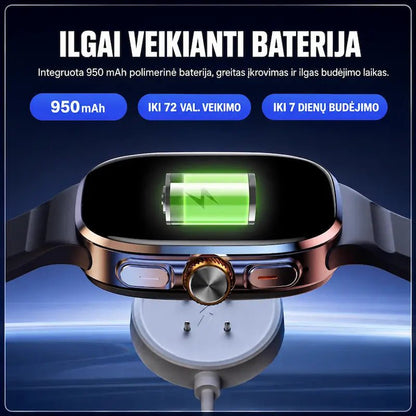Išmanusis laikrodis suaugusiems MT110 (4G, GPS, AMOLED, kamera, 950 mAh)