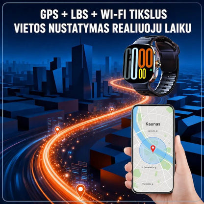 Išmanusis laikrodis suaugusiems MT110 (4G, GPS, AMOLED, kamera, 950 mAh)