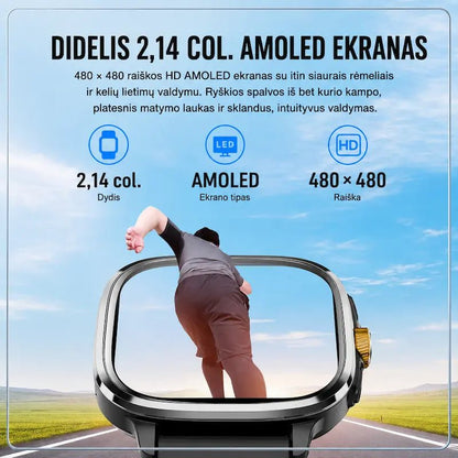 Išmanusis laikrodis suaugusiems MT110 (4G, GPS, AMOLED, kamera, 950 mAh)