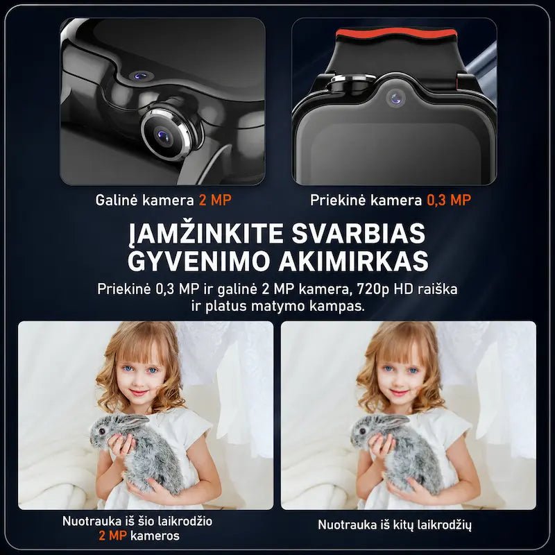 Išmanusis laikrodis vaikams KT18 (4G, GPS, Dviguba kamera, 900mAh)
