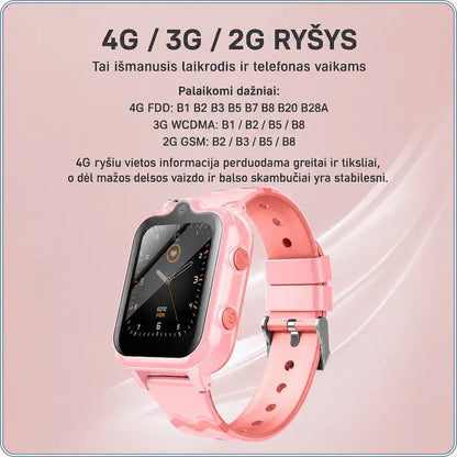 Išmanusis laikrodis vaikams KT18 (4G, GPS, Dviguba kamera, 900mAh)