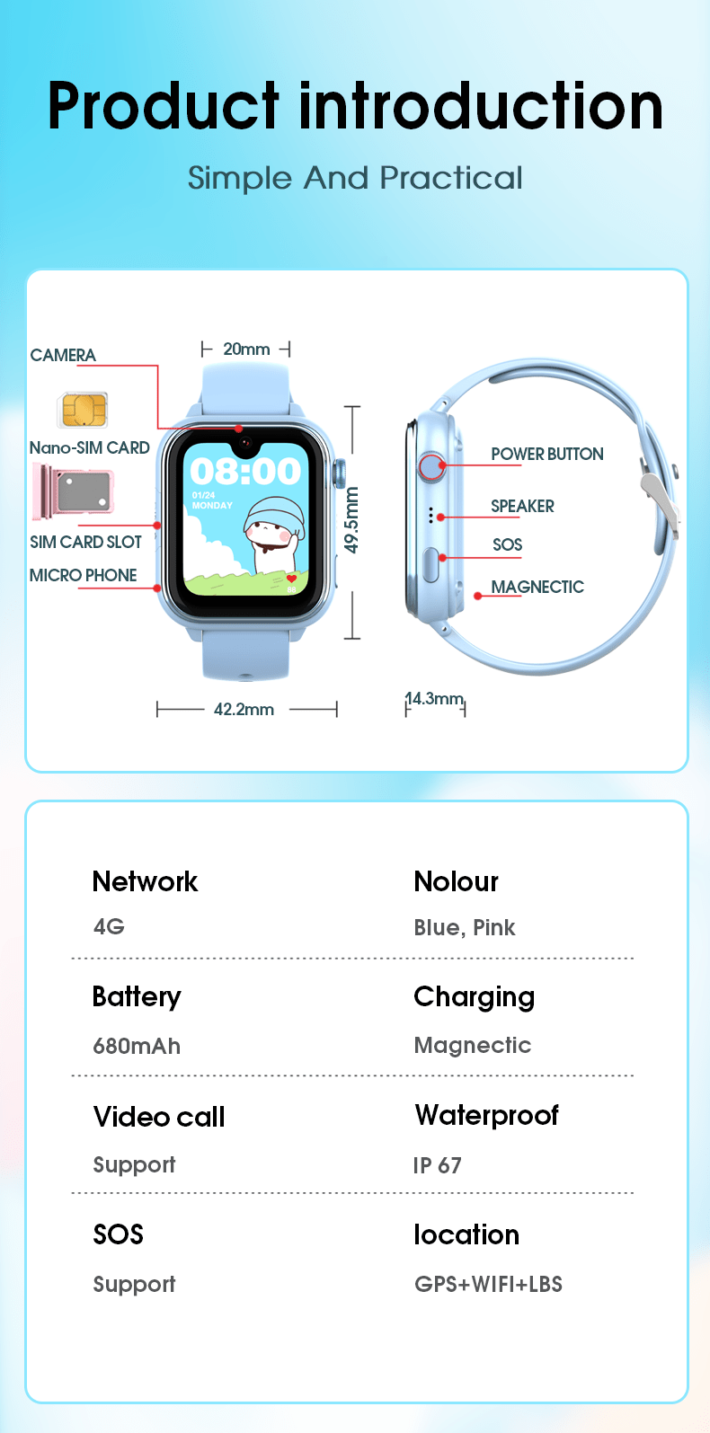 Išmanusis laikrodis vaikams KT37 UltraSlim