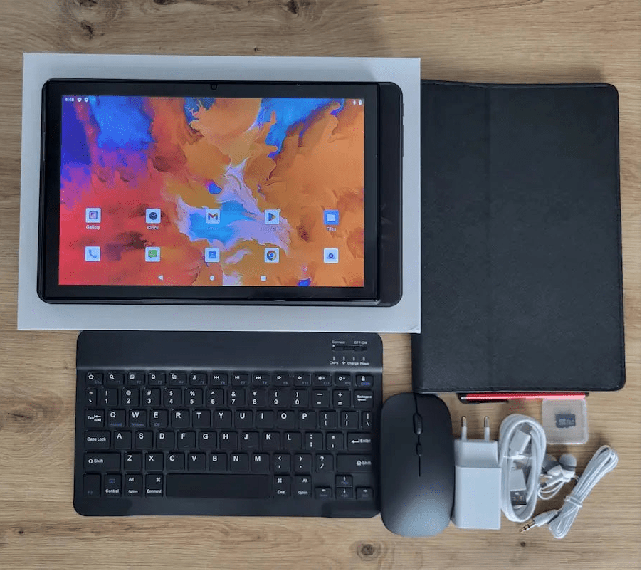 PAD 7S PRO planšetė su klaviatūra, pele, dėklu ir kitais priedais