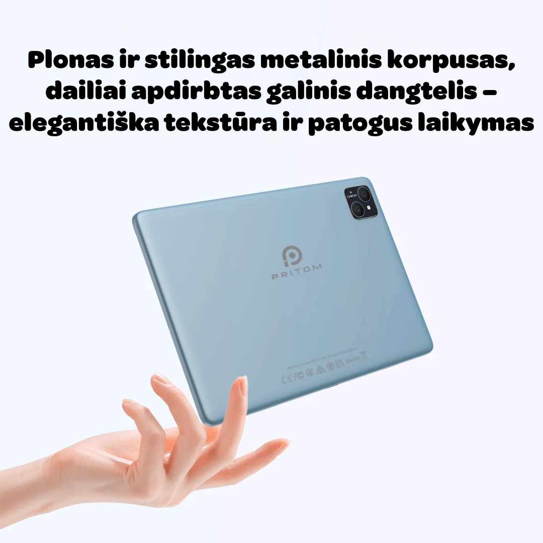 Planšetinis kompiuteris P30H su lietuvių kalba, Android 15.0, 10.1 colių ekranu, 128 GB atmintimi, komplektuojamas su priedais