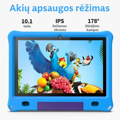 Vaikiškas planšetinis kompiuteris B10K su lietuvių kalba, Android 15.0, 10 colių ekranu, 64 GB atmintimi, didelis ekranas
