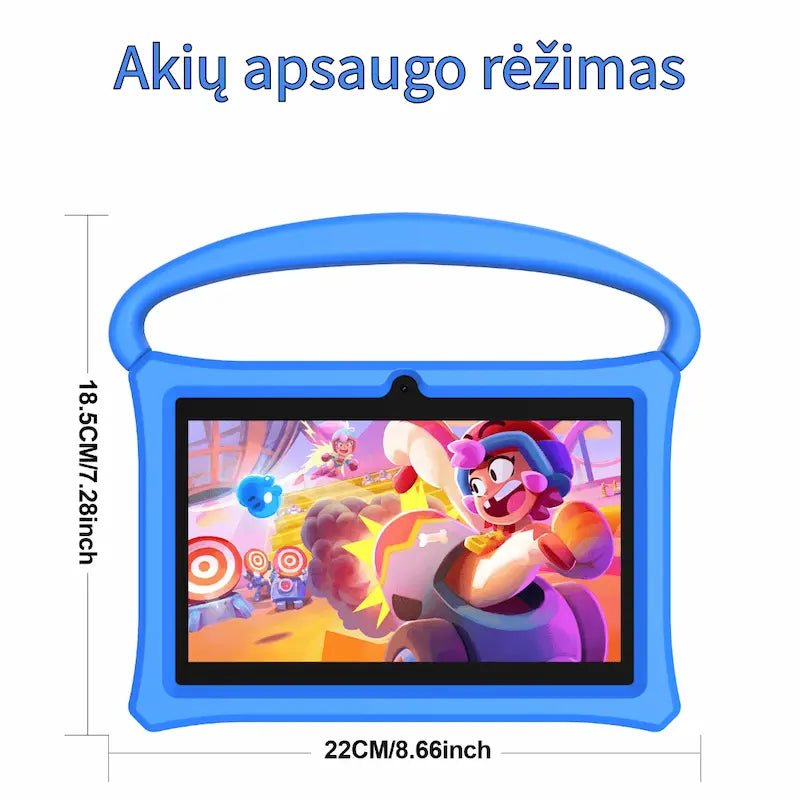 Planšetinis kompiuteris vaikams K7 PRO A su LIETUVIŲ kalba , 7 colių HD ekranas, 4GB/32GB