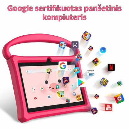 google sertifikuotas planšetinis kompiuteris, programėlės vaikams, vaikų apsaugos rėžimas 