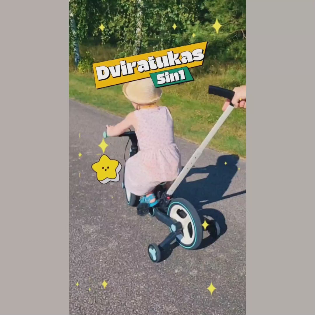 Vaikiškas balansinis universalus dviratukas meserra penkios funkcijos viename , su pedalais, ratukais, rankena, patogu mokintis važuoti dviračiu mažiems vaikams , mergaitėms ir berniukams 