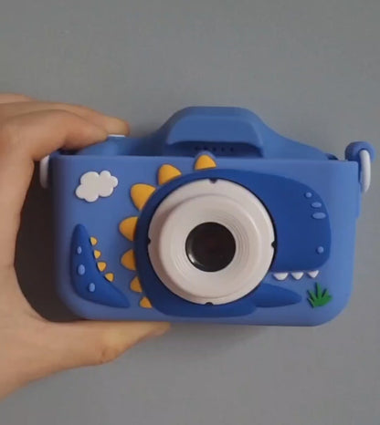 Vaikiškas fotoaparatas su animacinia dinozauro tema, 32 GB, mėlynos spalvos, filmavimas ir fotografavimas, video reklama