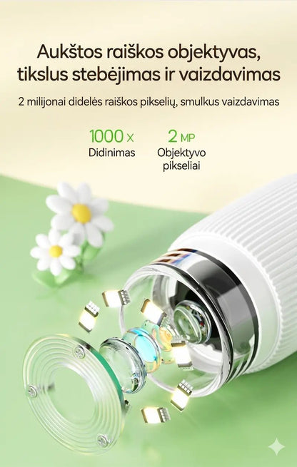 Aukštos raiškos mikroskopas vaikams