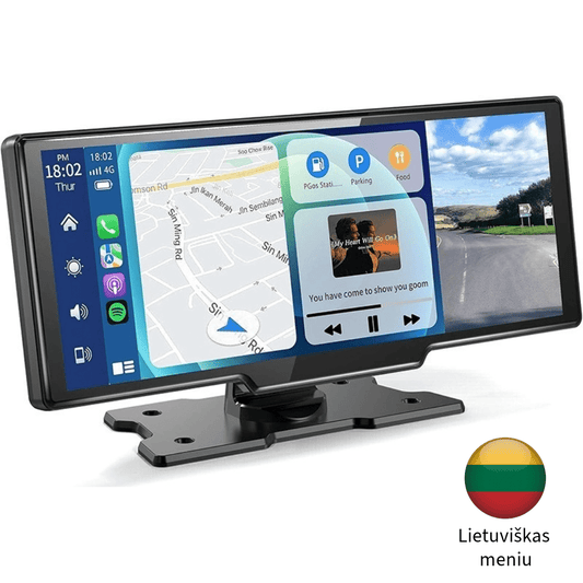 Moderni automobilio multimedija su liečiamu ekranu, navigacija, Android Auto, Apple CarPlay, vaizdo registratoriumi ir galinio vaizdo kamera